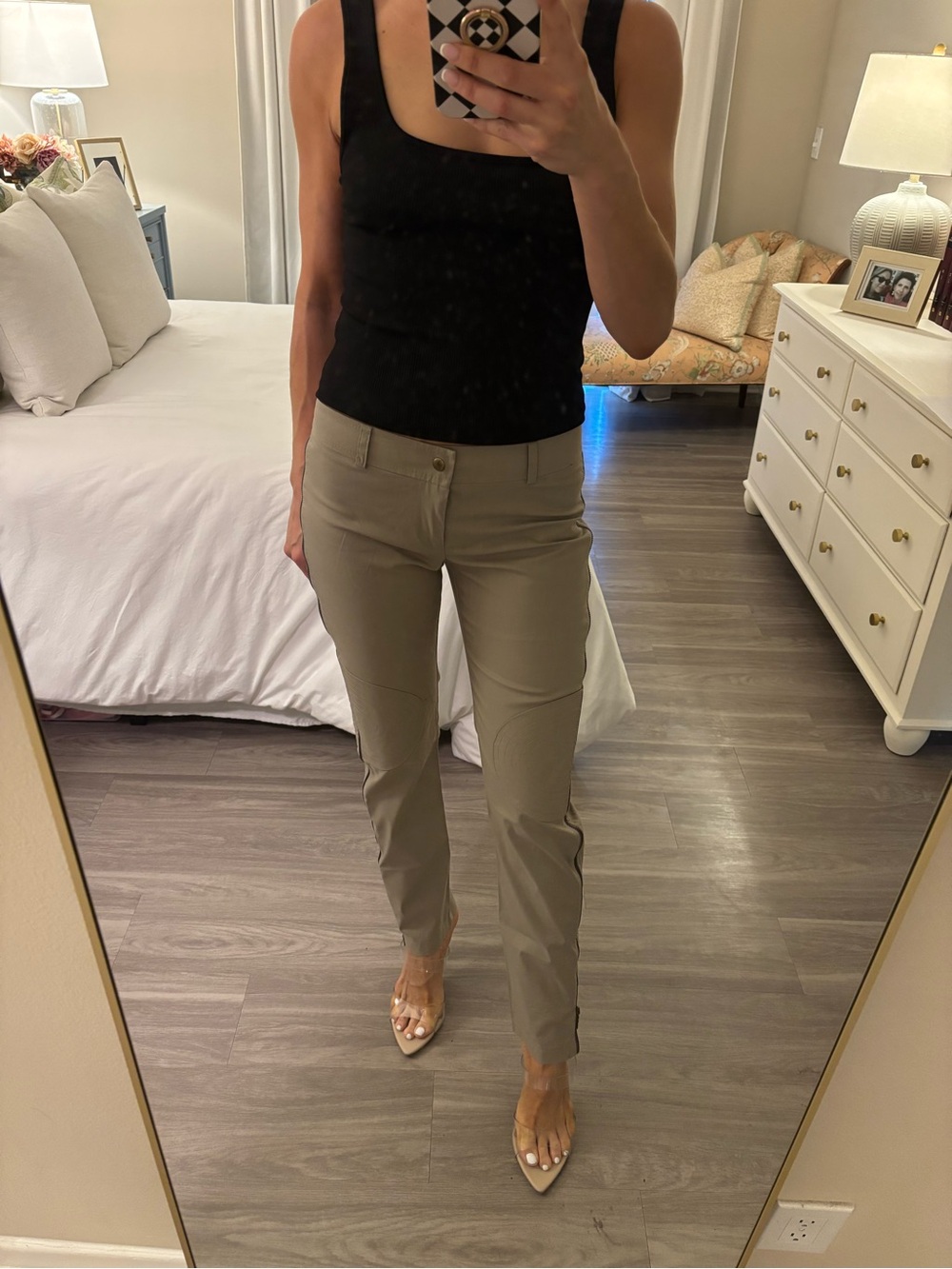 🫒 Zimmermann Taupe Moto-Style Zip Trousers – Gently Worn